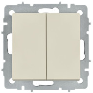 BRITE Выключатель 2-клавишный перекрестный 10А ВС10-2-3-БрКр бежевый IEK