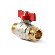 Кран шаровой 3/4" М/М (бабочка) -усилен. НИКЕЛЬ "ViEiR"