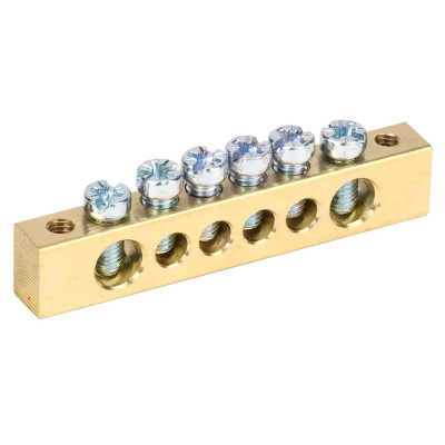 Шина "N" нулевая IEK 8х12мм 6/2 (6групп/крепеж по краям)