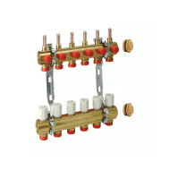 Группа коллекторная Giacomini латунь R553KY071 с расходомерами 1" м/м 11в 3/4" ЕК н/р