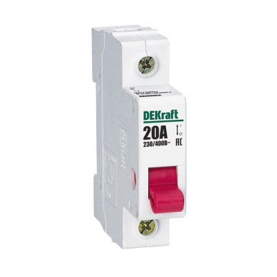 Выключатель нагрузки Dekraft 1п ВН-102 1п 20А, 17001DEK