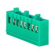 Шина нулевая EKF PROxima PE 6х9 8 отверстий зеленый изолированный корпус на DIN-рейку латунь