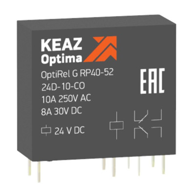 Реле промежуточное КЭАЗ OptiRel G RP40-52-12D-10-CO