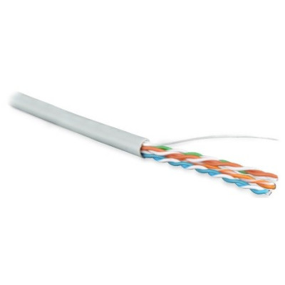 Кабель витая пара Hyperline UUTP4-C5E-S24-IN-LSZH-GY-305 U/UTP кат.5E 4х2х24AWG solid LSZH нг(А)-HF сер. (м)