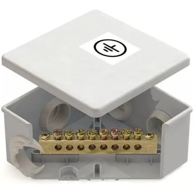 Шина уравнивания потенциалов Greenel ШДУП/КУП Коробка 85*85*40мм открытой установки IP44 6 гермовводов шина 6х9 8 групп