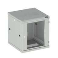 Настенный разборный шкаф TLK 19", 6U, стеклянная дверь, Ш600хВ370хГ450мм, 2 пары монтажных направляющих, серый