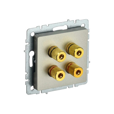 BRITE Аудиорозетка 4-местная РА10-БрШ шампань IEK