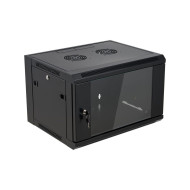 Шкаф настенный 9U Netko серия WMA (Wall Maestro) (600х600х500), передняя дверь стекло, разборный, черный "А"
