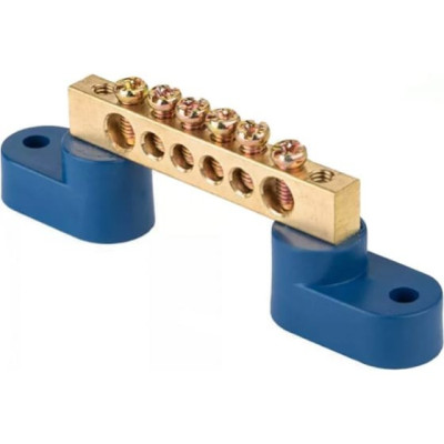 Шина 0 N EKF 8 отверстий латунь 2 синих угловых изолятора розничный стикер PROxima