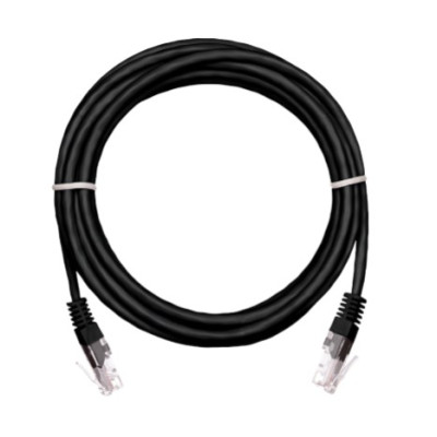Коммутационный шнур NETLAN U/UTP 4 пары, Кат.5е (Класс D), 100МГц, 2хRJ45/8P8C, T568B, заливной, многожильный, BC (чистая медь), PVC нг(B), черный, 1м, уп-ка 10шт.