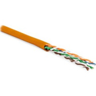 Кабель витая пара Hyperline UUTP4-C6-P24-NCR-IN-LSZH-OR-100 (100 м) неэкранированная U/UTP, категория 6, 4 пары (24 AWG), многожильный (patсh), без разделителя, LSZH, нг(А)-HF, –5°C–+60°C, оранжевый