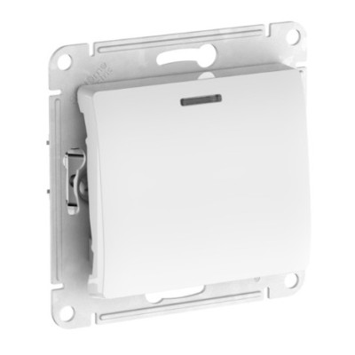 1-клавишный ПЕРЕКЛЮЧАТЕЛЬ Systeme Electric GLOSSA с подсветкой , сх.6а, 10АХ, быстрозажимные клеммы, БЕЛЫЙ