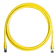 Коммутационный шнур NIKOMAX S/FTP 4 пары, Кат.8 (Класс I), 2000МГц, 2хRJ45/8P8C, T568B, заливной, с защитой защелки, многожильный, BC (чистая медь), 24AWG (7х0,195мм), LSZH нг(А)-HFLTx, желтый, 3м