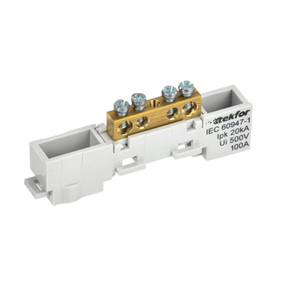 Шина IEK TEKFOR L "фаза" неизолированная на универсальном держателе 6х9-4-Ср