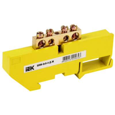 Шина нулевая IEK на DIN-изоляторе ШНИ-6х9-4-Д-Ж