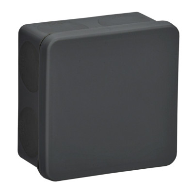 Коробка распаячная двухкомпонентная КМ42435 для открытой проводки безгалогенная (HF) 80х80х40мм IP67 8 вводов черная UKO21-080-080-040-K02-66 IEK