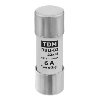 Плавкая вставка TDM ПВЦ-В2 22х58 6А