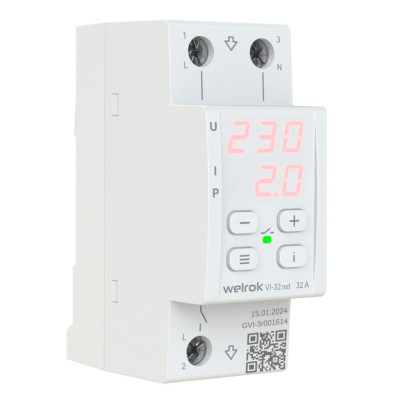 Реле напряжения c контролем тока Welrok VI-32 red