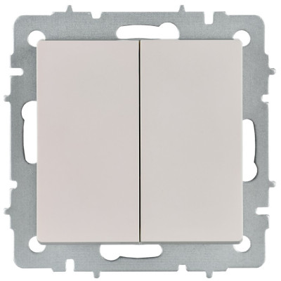 BRITE Выключатель 2-клавишный перекрестный 10А ВС10-2-3-БрЖ жемчуг IEK