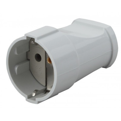 Розетка кабельная ЭРА Rx2-W с заземлением прямая 16А белая