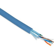 Hyperline FUTP4-C5E-P26-IN-PVC-BL-305 (305 м) Кабель витая пара, экранированная F/UTP, категории 5e, 4 пары (26 AWG), многожильный (patch), экран - фольга, PVC, –20°C – +75°C, синий