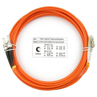 Оптический патч-корд LC-ST Cabeus FOP-62-LC-ST-5m 62,5/125 (ОМ1) 5 метров