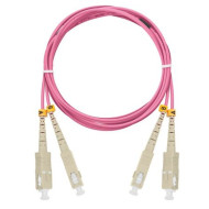 Шнур NIKOMAX волоконно-оптический, соединительный, многомодовый 50/125мкм, стандарта OM4, SC/UPC-SC/UPC, двойной, полимерный материал нг(A)-HF, 2мм, маджента, 5м