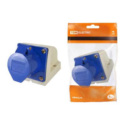 Розетка стационарная TDM ELECTRIC 133 2Р+РЕ 63А 220В IP54