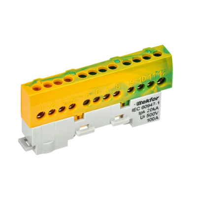 Шина IEK TEKFOR PE "земля" изол на унив. держ. 6х9-12-ЖЗ