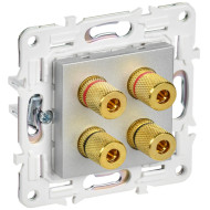 SKANDY Аудиорозетка 4-местная SK-A01S серебряный IEK
