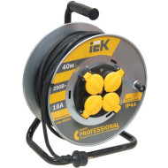 Удлинитель на катушка IEK "Professional" 4х40м УК40 на мет. барабане с термозащ. КГ 3х2.5 IP44