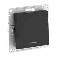 1-клавишный ПЕРЕКЛЮЧАТЕЛЬ Systeme Electric ATLASDESIGN с подсветкой, сх.6а, 10АХ, быстрозажимные клеммы, КАРБОН