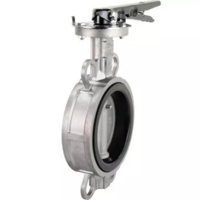 Затвор дисковый поворотный DN.ru WBV3131E-2W-Fb-H Ду80 Ру16, корпус - нержавеющая сталь 304, диск - нержавеющая сталь 304, уплотнение - EPDM, межфланцевый, с рукояткой, с ISO-фланцем F05, квадрат 9х9