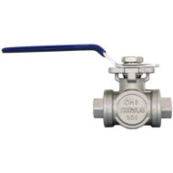 Кран шаровый трехходовой Newkey (T-тип) нержавеющий DN 8 PN40