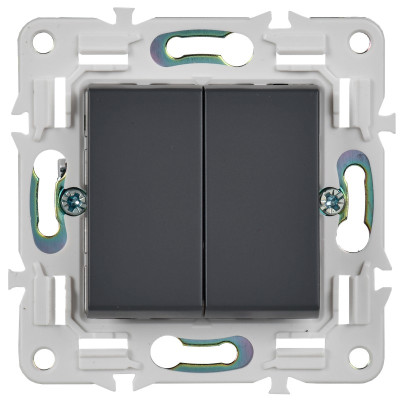 SKANDY Выключатель 2-клавишный перекрестный 10А SK-V06T титан IEK