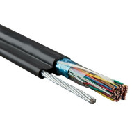 Hyperline FUTP50-C3-S24-SW-OUT-PE-BK-500 (500 м) Кабель витая пара, экранированная F/UTP, категория 3, 50 пар (24 AWG), одножильный (solid), экран - фольга, с металлическим тросом, внешний, UV PE, –40°C - +60°C, черный
