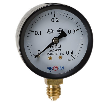Манометр Экомера МД02-63мм 0..1,6МПа G1\4