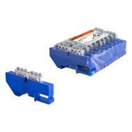 Шина TDM ELECTRIC "N" нулевая с изолятором на DIN-рейку 6x9мм стойка большая 6 групп никелированная