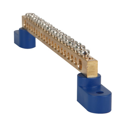 Шина нулевая с двумя изоляторами КЭАЗ OptiKit BB-T-PE-S-8-6х9 желтый