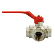 Кран ВВ 3/4' 3-ходовой тип T ручка