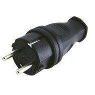 Вилка TDM прямая каучук 2Р+РЕ 16А 250В IP44