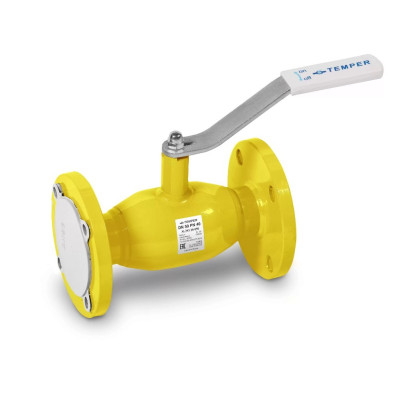 Кран шаровый стальной Temper Ду- 50; Ру-40; фланцевый, полнопроходной Ст-20 арт. 39320050, 250мм, газ -40+200