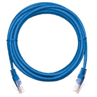 Коммутационный шнур NETLAN U/UTP 4 пары, Кат.5е (Класс D), 100МГц, 2хRJ45/8P8C, T568B, заливной, многожильный, BC (чистая медь), PVC нг(B), синий, 0,5м, уп-ка 10шт.