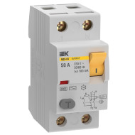 Выключатель дифференциальный (УЗО) IEK KARAT ВД3-63 2P 50А 100мА 6кА тип AC