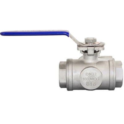 Кран шаровый трехходовой Newkey (T-тип) нержавеющий DN32 PN40