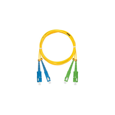 Шнур NIKOMAX волоконно-оптический, переходной, одномодовый 9/125мкм, стандарта OS2, SC/UPC-SC/APC, двойной, полимерный материал нг(A)-HF, 2мм, желтый, 2м