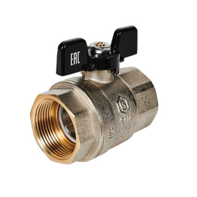 Кран Stout шаровой полнопроходной ВР/ВР ручка бабочка 1 1/4