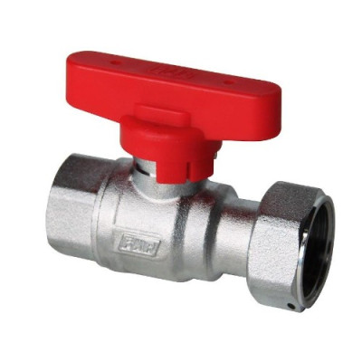 Шаровой кран FAR хром. 1/2' ВР-накид.гайка бабочка красный
