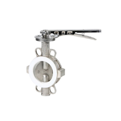 Затвор дисковый поворотный GENEBRE 2104 12 DN100 PN10, корпус - CF8M (AISI316), диск - CF8M (AISI316), уплотнение - PTFE, М/Ф, рукоятка, шток 14мм