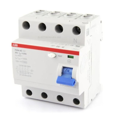 Выключатель дифференциального тока 4-модульный ABB F204 AC-100/0,3